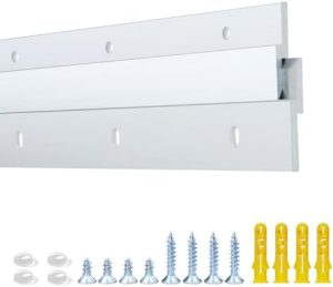 Bildeopphengingsutstyr |  12-tommers fransk kloss oppheng, aluminium fransk kloss, speiloppheng, fransk kloss tungvekt for panel, whiteboard, skap, hylle, sengegavl, kunst (2 par, støtter 8 lbs) Bildeopphengingsutstyr Bildeopphengingsutstyr