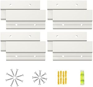 Bildeopphengingsutstyr |  4 Tommer 4Pcs Z-Klips Hengende Franske Rammestativ, Z-Klips Hengende Bildehenger, Egnet for Hengende Veggmalerier, Whiteboards, Speil, Paneler, Skap, Kunstverk (4 Par) Bildeopphengingsutstyr Bildeopphengingsutstyr