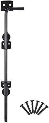 Gateutstyr |  18″ Cane Bolt Drop Rod Tungt Gateutstyr for Tre, PVC, Vinyl, Metallporter, Gjerder og Dører, Solid Stål Portbunnlås som Holder Porten Nede, Svart Finish Gateutstyr Gateutstyr