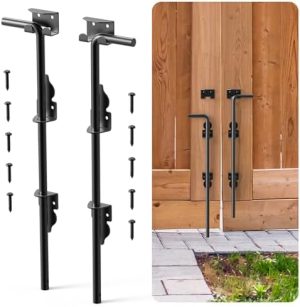 Gateutstyr |  18″ Kilebolt for trehegn, kraftig portutstyr, portbunnlås for trehegn, metallporter stopper for portbunn, jernport dråpepinne som holder porten på bakken (2 stk) Gateutstyr Gateutstyr