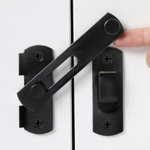 Gateutstyr |  3 Pakker Flip Latch Portlås, 3,93″ X 2,75″ Svart Sikkerhetsdørslås for Stabbur, Trehegn, Skyvedører, Porttilbehør, Antikk Lås til Vinskap, Klesskap Dørlås Gateutstyr Gateutstyr