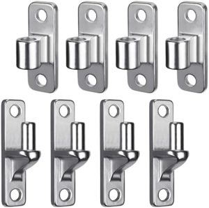 Gateutstyr |  304 Rustfritt Stål Porthengsler, 4-Pack Veggmonterte Porthengsler for Gårdsporter, Enkeltstykke med Ikke-sveisede Kjettinggjerde Deler med 5/8”, Porthengsler for Tre-gjerder, Kapasitet Opptil 600 Lbs Gateutstyr Gateutstyr