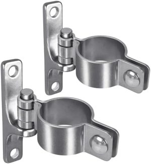 Gateutstyr |  304 Rustfritt Stål Porthengsler Veggmontering | 2-3/8” Rørporthengsel, Tungt Chain Link Gjerdehengsel Med 5/8” Stift, Robust Gjerdehengsel, 2-Pakning Gateutstyr Gateutstyr