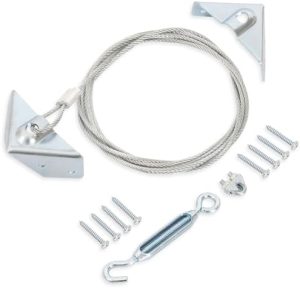 Gateutstyr |  Anti-sag gate kit for tre gjerde, port strammesnor kabel kit, anti-sag port støtte kabel kit, stål gjerde dør reparasjonskit for tre dør, sinkbelagt stål portramme kit hardware, sølv Gateutstyr Gateutstyr