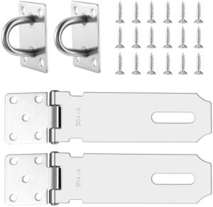 Hengelåser og hasper |  2 stk dørlåser hasp lås, 5 tommer 34 rustfritt stål sikkerhetspakklås clasp hasp lås med skruer for dør, vindu, skap, dyrebur, verktøykasse, bod, gjerde (sølv) Hengelåser og hasper Hengelåser og hasper