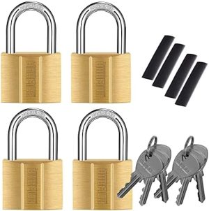 Hengelåser og hasper |  81/40-4P Messing Låst Padlock (Låst Like, Vanntett, Solid Messing Lås) For Skur, Lagerenhet, Skole, Treningsrom, Gjerde, Verktøykasse, Haspe, Lagring – 1-9/16 Tommer (40 Mm) 4 Hengelåser og hasper Hengelåser og hasper