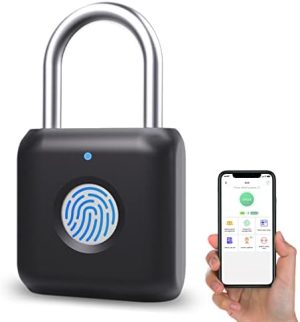 Hengelåser og hasper |  Fingeravtrykk hengelås, Smart Bluetooth hengelås, Biometrisk kombinasjon fingeravtrykk hengelås, USB oppladbar, Ideell for treningssenter, bagasje, kontor, koffert, kontor, hengelås skap (App & Fingeravtrykk) Hengelåser og hasper Hengelåser og hasper