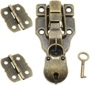 Hengelåser og hasper |  Retro stil ande-nese toggle hasp lås vintage mini bjørnehode form hengelås og antikk mini foldbar hengselsett med monteringsskruer for reparasjon/dekorativ tre smykkeboks (bronse) Hengelåser og hasper Hengelåser og hasper