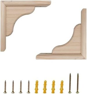 Hyllestøtter og -fester |  Solid veggmontert trehyllesupport, 2 stk 6″ trehyllesupporter, DIY trebrakett inkludert monteringsskruer, 15x15x3 cm Hyllestøtter og -fester Hyllestøtter og -fester