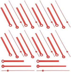 Klokkeutstyr |  10 sett med DIY klokkeerstatningshender, klokke deler, DIY klokkesett for veggklokker, klokkehender reparasjonssett, klokkehender kun for DIY veggklokker, røde klokkehender. Klokkeutstyr Klokkeutstyr