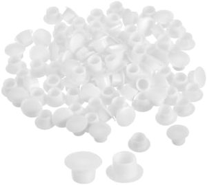 Maskinvarekontakter |  200 stk Skruehullplugger, 8 mm (5/16″) Dia Plast Snap-In Hyllknapper Flush Type Kapsler for Møbler, Skap, Hvite Maskinvare Maskinvarekontakter