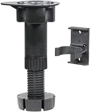 Møbelbeslag |  Justerbare Møbelben i Hardware, Kabinettben Nivelleringssystem, Justeres Fra 3-3/4″ (95,25 mm) Til 6″ (152,4 mm) Høy – 12 Pakke, Svart ABS, R3301Blk Maskinvare Møbelbeslag