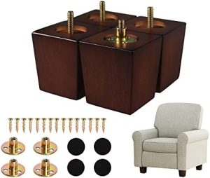 Møbelbeslag |  Sofa Ben 3 Tommer, Treben For Møbler Sett Av 4, Mid Century Moderne Firkantede Møbelben Erstatning For Sofa, Seng, Recliner, Kaffebord, Kommode, Stol, Ottoman, Skap Maskinvare Møbelbeslag