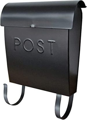 Postkasser og tilbehør |  Euro Veggmontert Postkasse Med Avtakbar Avisholder, Rustikke Postkasser For Utendørs Bruk, Pulverlakkert Metallpostkasse, 30,5 X 28,5 X 11,4 Cm, Svart, Mb-44765 Maskinvare Postkasser og tilbehør