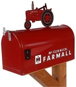 Postkasser og tilbehør |  Farmall McCormick Modell M Landlig Postkasse med Topp Rød av Distel Grain Maskinvare Postkasser og tilbehør