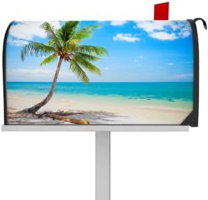 Postkasser og tilbehør |  Magnetisk Postkasse Deksel Tropisk Strand Kokosnøtt Palm Postkasse Deksel Innpakning Dekorasjon Hage Utendørs Hagedekorasjoner 21,5″ L x 18,4″ B Maskinvare Postkasser og tilbehør