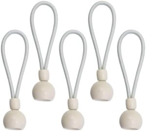 Presenninger og festemidler |  5 stk universelle bungee-strikker for utendørs persienner – reservedeler til skygge, erstatning for utvendige rulleskjermer og utendørs rullgardiner, original lengde 10 cm (beige) Maskinvare Presenninger og festemidler