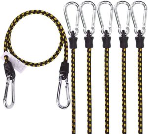 Presenninger og festemidler |  6Pk Bungee Snorer Med Karabiner 48 Tommer Tungt Utstyrte Stropper Sterke Elastiske Tau Fester Seg Til Forankringspunkter På Bagasjebærer/Last/Camping/Campingvogn Maskinvare Presenninger og festemidler