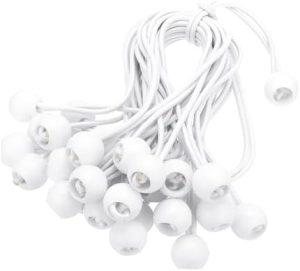 Presenninger og festemidler |  9-tommers tarpball bungee-snorer, 30-pakning bungee-snorer med baller for feste av presenninger, elastiske snorer for utendørs camping, lasteskjul, teltstenger, hvite. Maskinvare Presenninger og festemidler