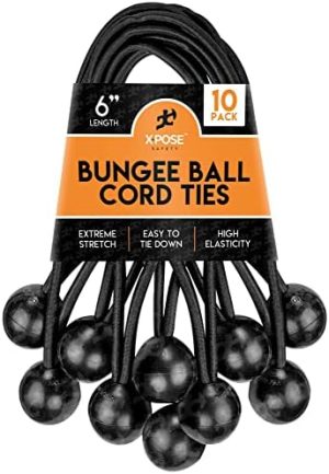 Presenninger og festemidler |  Bungee Ball Snorer 6″ 10 Pakke Tungt Utstyrt Svart Stretch Tau Med Ballbånd For Telt, Presenninger, Vegger, Kabelorganisering Maskinvare Presenninger og festemidler