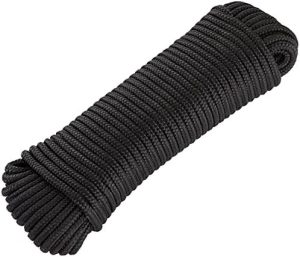 Presenninger og festemidler |  Nylon Tau, Paracord 550 Egner Seg Bra For Camping, Fotturer og Nyttige Formål, Godt For Klessnor, Binde, Trekke, Svinge Og Mer – 1/4 Tomme x 50 Fot. Svart Maskinvare Presenninger og festemidler