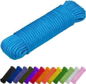 Presenninger og festemidler |  Tau – 27 Meter X 6 Mm – Himmelblå – Sterkt Allsidig Brukstau – Camping, Håndverk, Flaggstang, Innendørs & Utendørs – Polypropylen Nylon Poly Lett Diamantflettet Snor Maskinvare Presenninger og festemidler