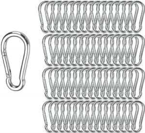 Snaps |  6 stk M83-1/8″ fjærsnapplåser i galvanisert stål for tunge forbindelser. Kan brukes til å koble sammen husker, nøkkelringer og utendørs campingtelt. Kan kobles sammen for å danne en lang kjede. Maskinvare Snaps