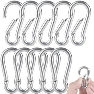 Snaps |  Rustfritt Stål Fjær Snap Hook Karabiner – Tungt Utstyrte Karabinere – 34 Rustfrie Stålklips – Nøkkelring Hurtigkoblinger Maskinvare Snaps