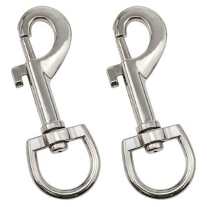 Snaps |  Rustfritt Stål Svingbart Øye Bolt Flaggstang Snap Hook Svingbart Øye Bolt Snap Hook Sinklegering Enkelt Endet Flaggklips For Nøkkelring Løfting Utendørs Aktiviteter, Osv. (81Mm Åpning 2Mm) 2Pcs Maskinvare Snaps