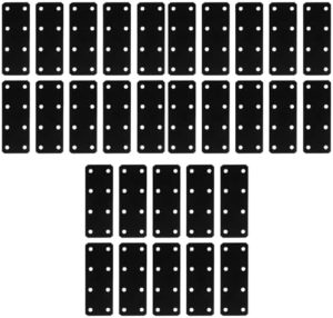 Støtter og bjelkelagsholdere |  30 stk jernplater svarte metall flate braketter firkantede stativbraketter for forsterkninger, kraftige flate hjørnebraketter L-braketter, kraftige speilbraketter, rettvinklet jernplate Maskinvare Støtter og bjelkelagsholdere