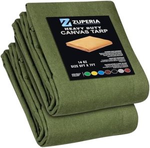 Presenninger og festemidler |  Premium Canvas Tarp 2 Pakke, 5 X 7 Ft, 14Oz. Tungt Tarp Med Rustfrie Øyer, Vanntett, Flerbruks Tarp For Camping, Telt, Tak, Vedstabel (Og) Maskinvare Presenninger og festemidler