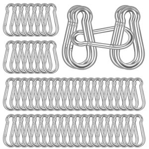 Snaps |  200 stk M6 Fjær Snap Hook Karabinkrok, Tungt Galvanisert Stål Karabinkrok, 260 Lbs Holdestyrke Fjærklips For Hengekøye Sving Utendørs Reiser Maskinvare Snaps