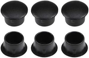 Maskinvarekontakter |  10Mm X 12.5Mm X 8Mm (Diameter X Kap Diameter X H) Skruehullplugger – 20 Pakke – Bra for Møbler, Skap, Garderobe – Plastfester Hullkapsler – Svart Maskinvare Maskinvarekontakter