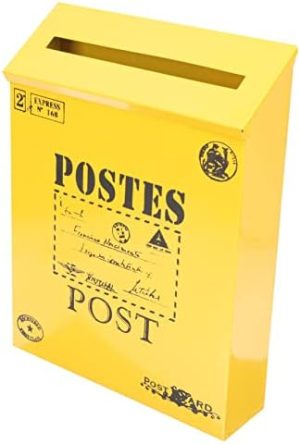 Postkasser og tilbehør |  Boks Post Dekor Henge Bedrifts Post Mount Klage Hage Vegg – Vintage Hjem Utendørs Stil Avis Veggmontert Gul Ballot Montert Retro Kasse Donasjon Oppbevaring Maskinvare Postkasser og tilbehør